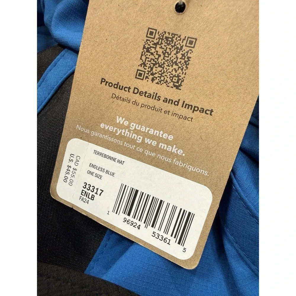 NEW Patagonia Terrebonne Hat Clip Back Hiking- Blue